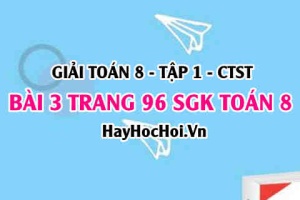 Giải bài 3 trang 96 Toán 8 Tập 1 SGK Chân trời sáng tạo